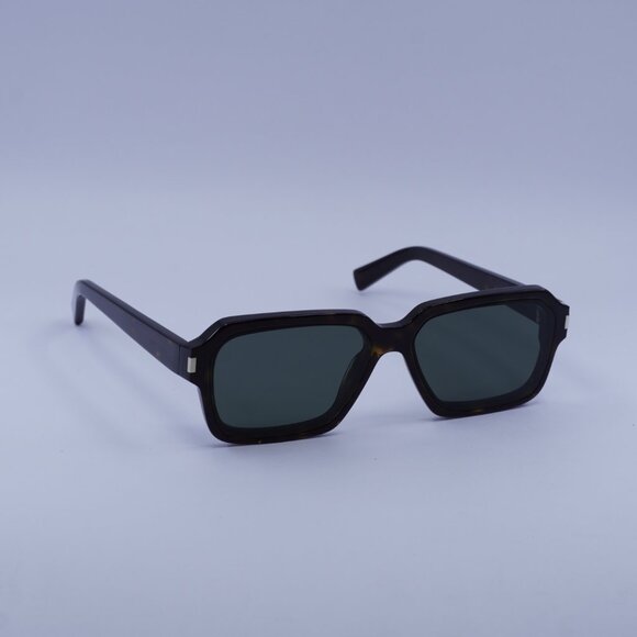 Saint Laurent SL611 002 Sunglasses Havana Rectangle Frame, Grey Lenses - Picture 9 of 12